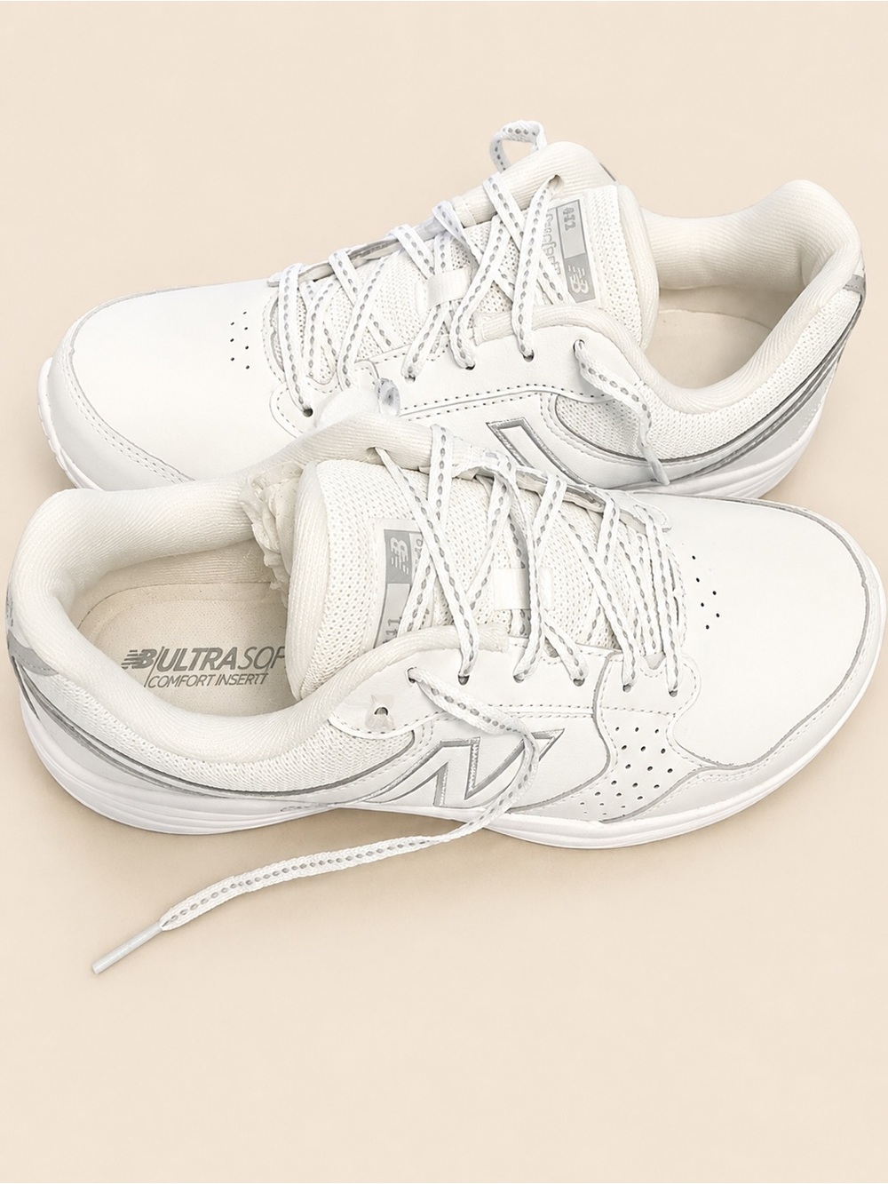 New Balance White and Light Gray ComfortRide Sneakers - Picture 2 of 3